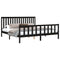 vidaXL Bed Frame without Mattress Black 200x200 cm Solid Wood Pine