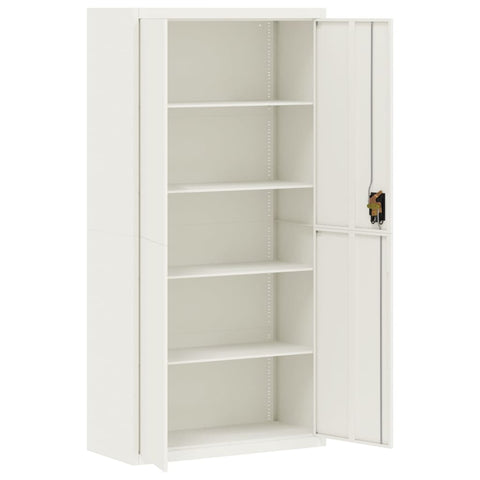 vidaXL File Cabinet White 90x40x220 cm Steel