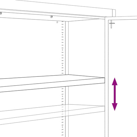 vidaXL File Cabinet White 90x40x220 cm Steel