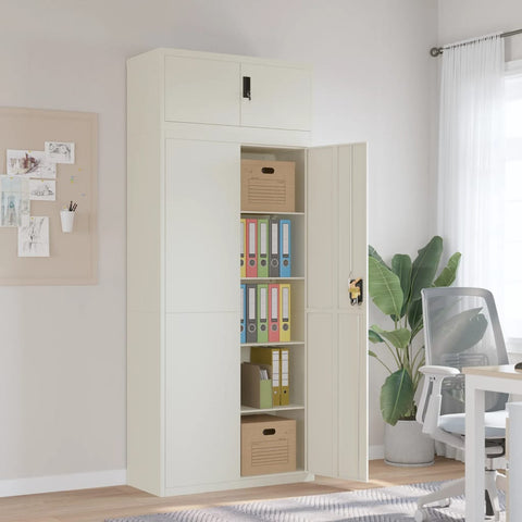 vidaXL File Cabinet White 90x40x220 cm Steel