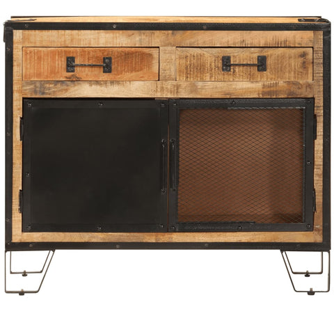 vidaXL Sideboard 80x31x66 cm Solid Rough Wood Mango and Metal