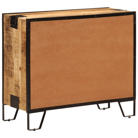vidaXL Sideboard 80x31x66 cm Solid Rough Wood Mango and Metal