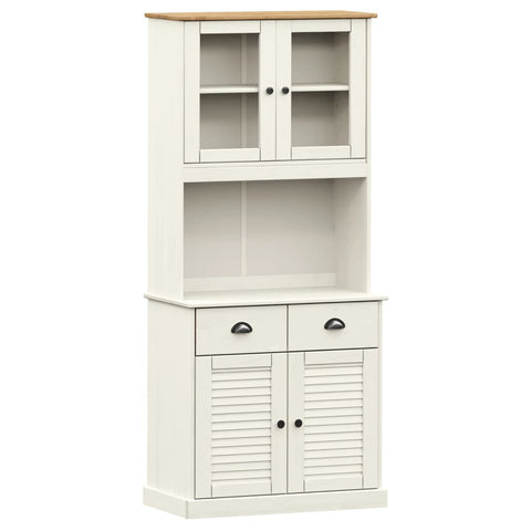 vidaXL Highboard VIGO White 78x40x175 cm Solid Wood Pine