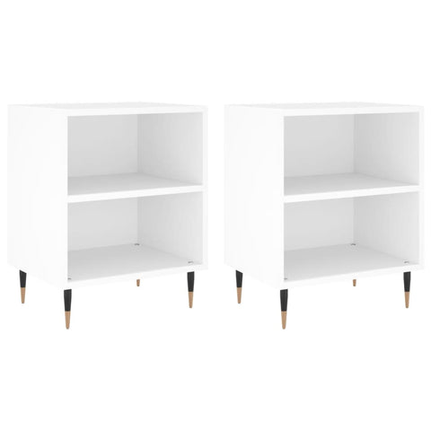 vidaXL Bedside Cabinets 2 pcs White 40x30x50 cm Engineered Wood