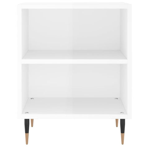 vidaXL Bedside Cabinet High Gloss White 40x30x50 cm Engineered Wood