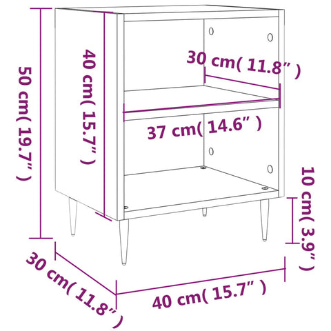 vidaXL Bedside Cabinet High Gloss White 40x30x50 cm Engineered Wood