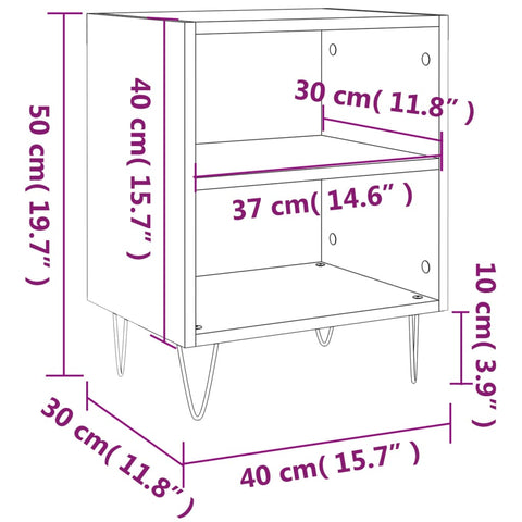 vidaXL Bedside Cabinets 2 pcs White 40x30x50 cm Engineered Wood