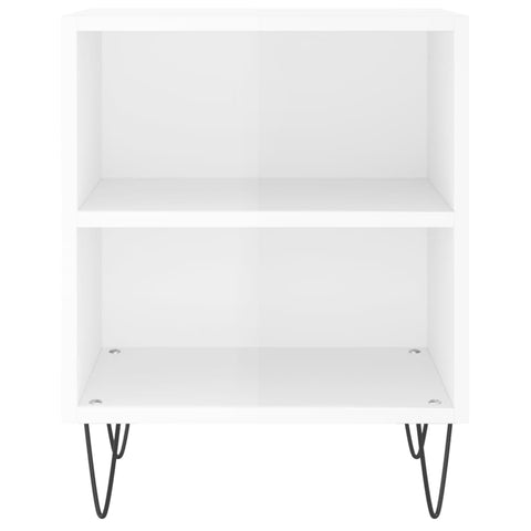 vidaXL Bedside Cabinet High Gloss White 40x30x50 cm Engineered Wood