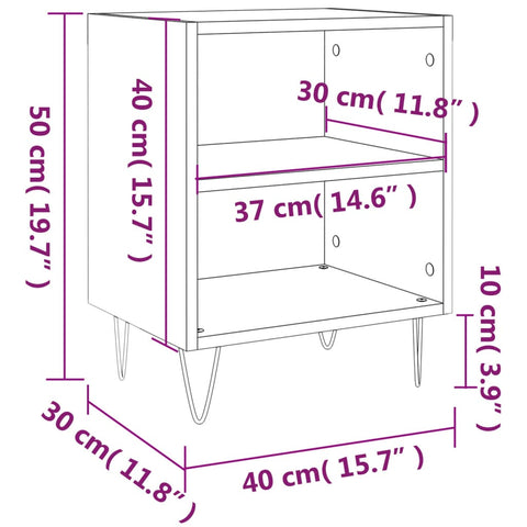 vidaXL Bedside Cabinets 2 pcs Grey Sonoma 40x30x50 cm Engineered Wood