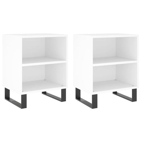 vidaXL Bedside Cabinets 2 pcs White 40x30x50 cm Engineered Wood
