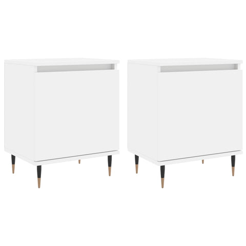 vidaXL Bedside Cabinets 2 pcs White 40x30x50 cm Engineered Wood
