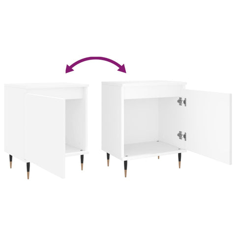 vidaXL Bedside Cabinets 2 pcs White 40x30x50 cm Engineered Wood