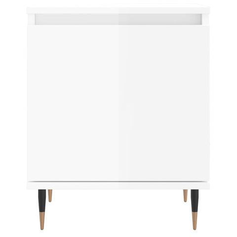 vidaXL Bedside Cabinet High Gloss White 40x30x50 cm Engineered Wood