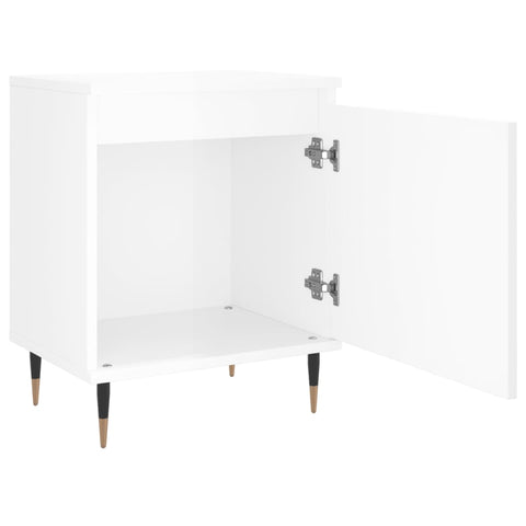 vidaXL Bedside Cabinet High Gloss White 40x30x50 cm Engineered Wood