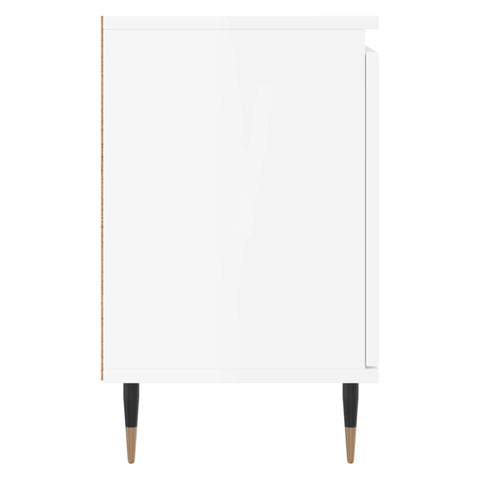 vidaXL Bedside Cabinet High Gloss White 40x30x50 cm Engineered Wood