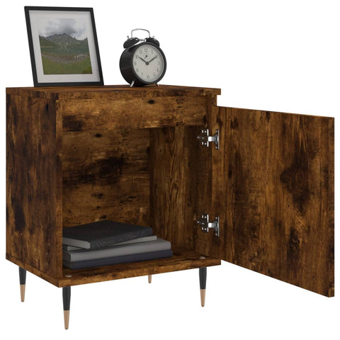 vidaXL Bedside Cabinets 2 pcs Smoked Oak 40x30x50 cm Engineered Wood
