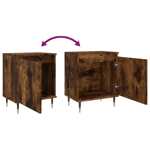 vidaXL Bedside Cabinets 2 pcs Smoked Oak 40x30x50 cm Engineered Wood