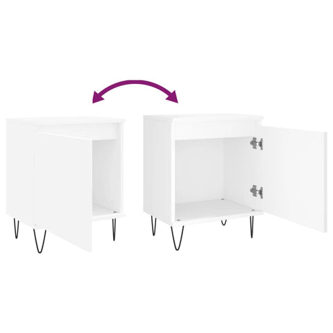 vidaXL Bedside Cabinets 2 pcs White 40x30x50 cm Engineered Wood