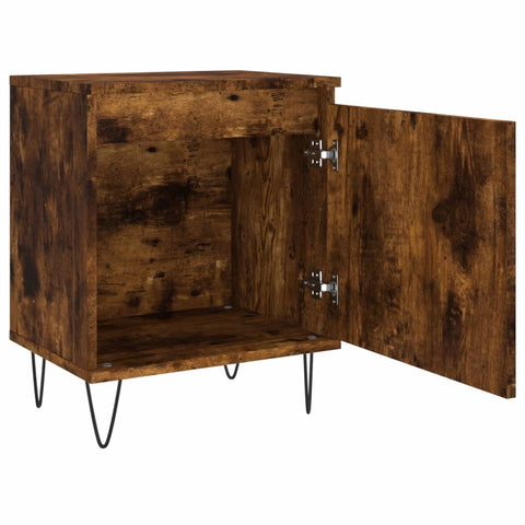 vidaXL Bedside Cabinet Smoked Oak 40x30x50 cm Engineered Wood