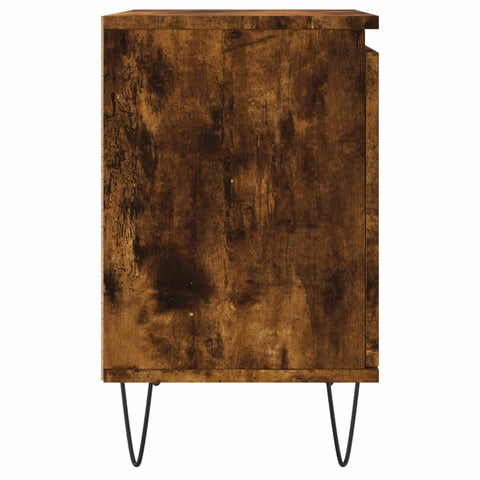 vidaXL Bedside Cabinet Smoked Oak 40x30x50 cm Engineered Wood