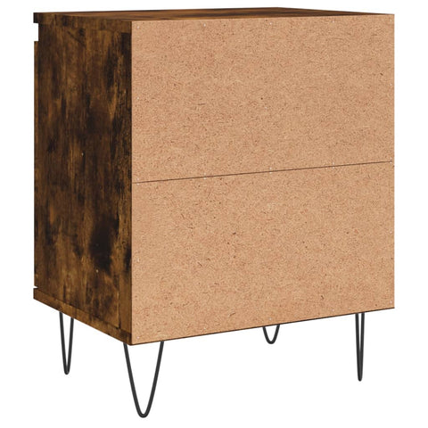 vidaXL Bedside Cabinet Smoked Oak 40x30x50 cm Engineered Wood