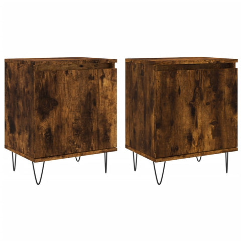 vidaXL Bedside Cabinets 2 pcs Smoked Oak 40x30x50 cm Engineered Wood