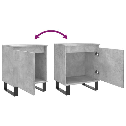 vidaXL Bedside Cabinet Concrete Grey 40x30x50 cm Engineered Wood