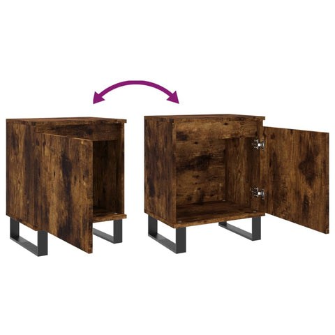 vidaXL Bedside Cabinets 2 pcs Smoked Oak 40x30x50 cm Engineered Wood