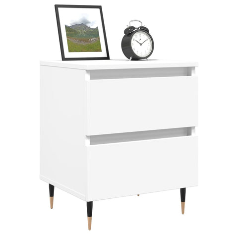 vidaXL Bedside Cabinet White 40x35x50 cm Engineered Wood