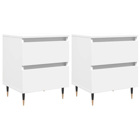 vidaXL Bedside Cabinets 2 pcs White 40x35x50 cm Engineered Wood