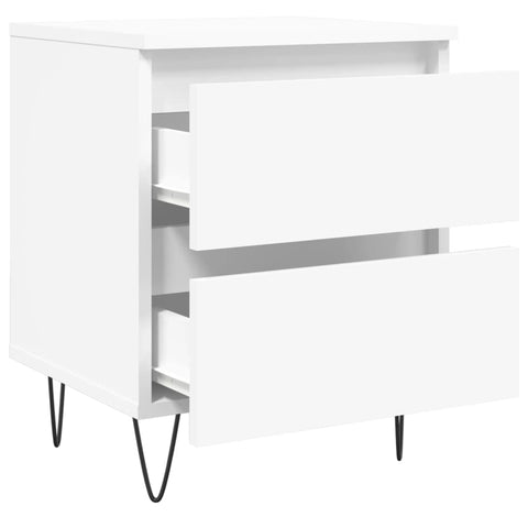 vidaXL Bedside Cabinet White 40x35x50 cm Engineered Wood