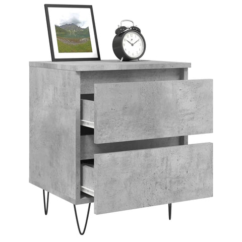vidaXL Bedside Cabinets 2 pcs Concrete Grey 40x35x50 cm Engineered Wood