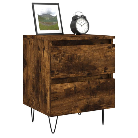 vidaXL Bedside Cabinets 2 pcs Smoked Oak 40x35x50 cm Engineered Wood