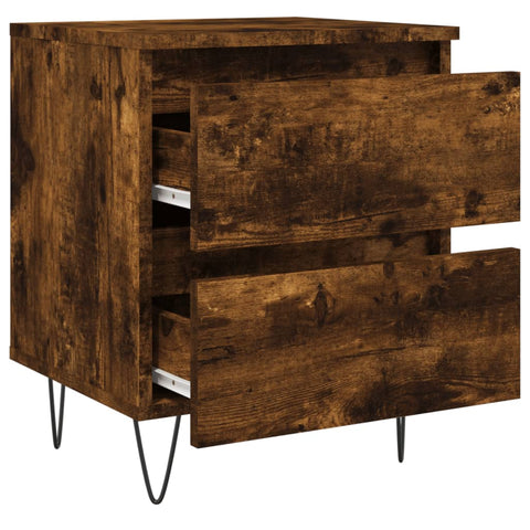 vidaXL Bedside Cabinets 2 pcs Smoked Oak 40x35x50 cm Engineered Wood