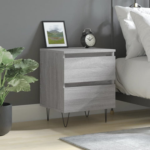 vidaXL Bedside Cabinet Grey Sonoma 40x35x50 cm Engineered Wood