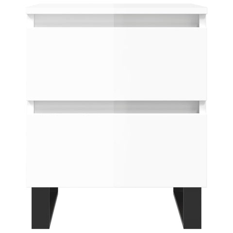 vidaXL Bedside Cabinets 2 pcs High Gloss White 40x35x50 cm Engineered Wood
