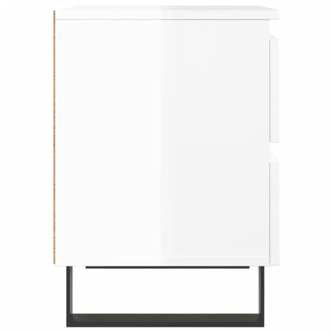 vidaXL Bedside Cabinets 2 pcs High Gloss White 40x35x50 cm Engineered Wood