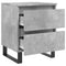 vidaXL Bedside Cabinet Concrete Grey 40x35x50 cm Engineered Wood