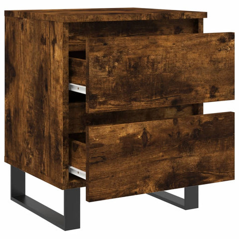 vidaXL Bedside Cabinet Smoked Oak 40x35x50 cm Engineered Wood