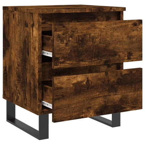 vidaXL Bedside Cabinets 2 pcs Smoked Oak 40x35x50 cm Engineered Wood