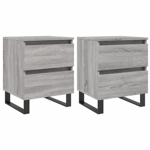 vidaXL Bedside Cabinets 2 pcs Grey Sonoma 40x35x50 cm Engineered Wood