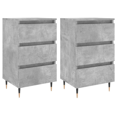 vidaXL Bedside Cabinets 2 pcs Concrete Grey 40x35x69 cm Engineered Wood