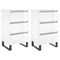vidaXL Bedside Cabinets 2 pcs High Gloss White 40x35x69 cm Engineered Wood