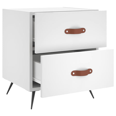 vidaXL Bedside Cabinets 2 pcs White 40x35x47.5 cm Engineered Wood