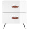 vidaXL Bedside Cabinet High Gloss White 40x35x47.5 cm Engineered Wood