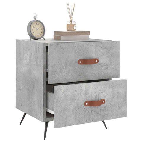vidaXL Bedside Cabinets 2 pcs Concrete Grey 40x35x47.5 cm Engineered Wood