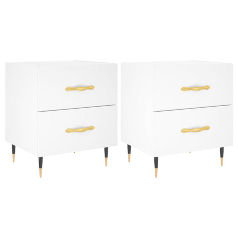 vidaXL Bedside Cabinets 2 pcs White 40x35x47.5 cm Engineered Wood