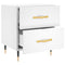 vidaXL Bedside Cabinets 2 pcs White 40x35x47.5 cm Engineered Wood