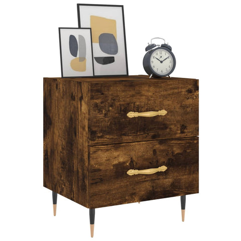 vidaXL Bedside Cabinet Smoked Oak 40x35x47.5 cm Engineered Wood