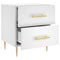 vidaXL Bedside Cabinet White 40x35x47.5 cm Engineered Wood